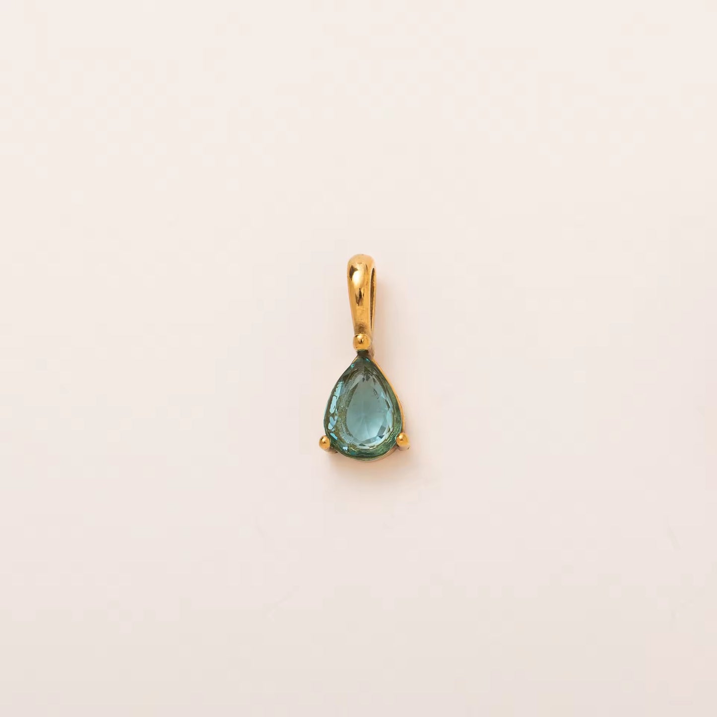 Terry Teardrop Birthstone Pendant – 18K PVD Gold Plated Stainless Steel