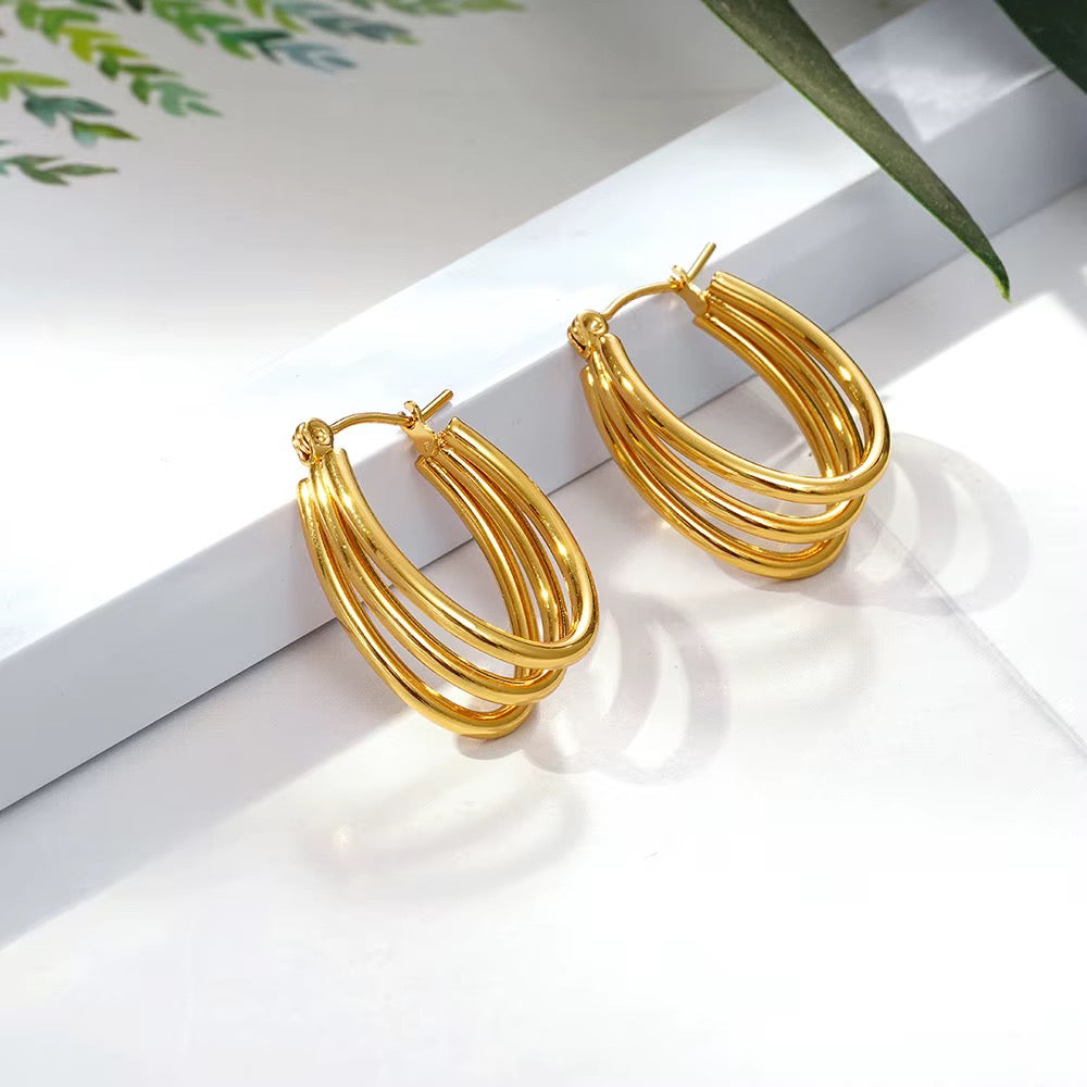 Trinity Hoop Earrings