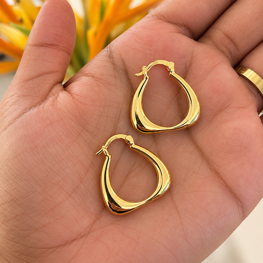 Sculpted Gold Hoops