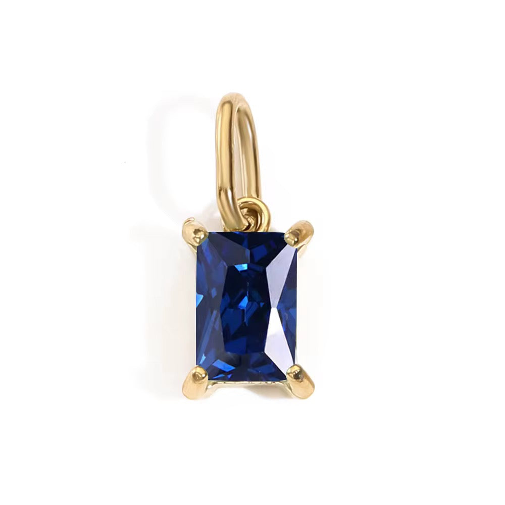 Pendant - Rectangle Birth Stones (Gold)