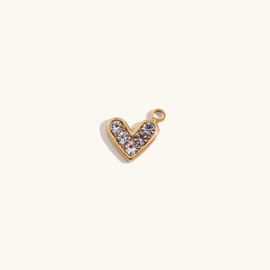 Zircon Heart Charm - Blue