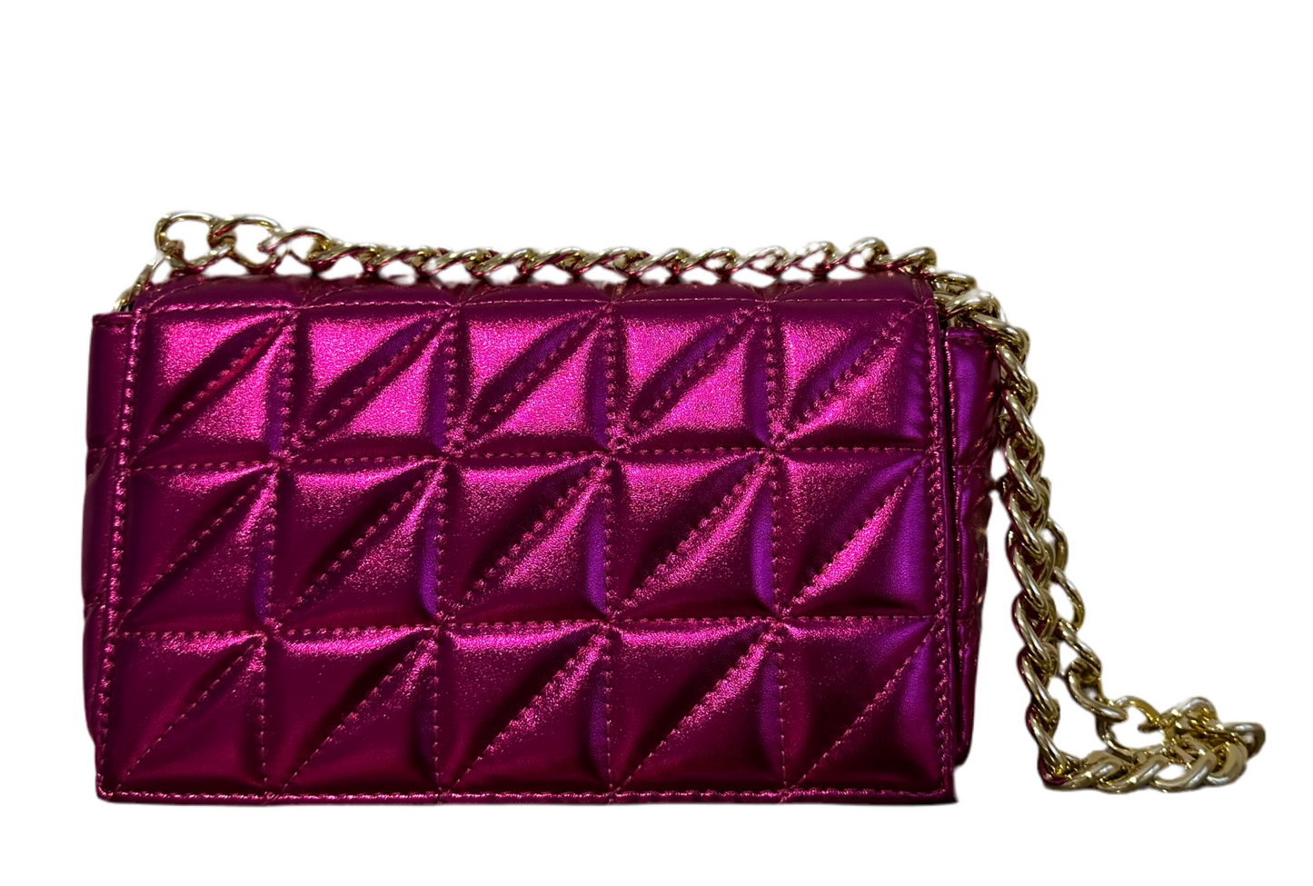 Metallic Cross Body/Clutch Bag - Pink