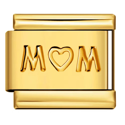 Italian Bracelet Charm- Mom Heart