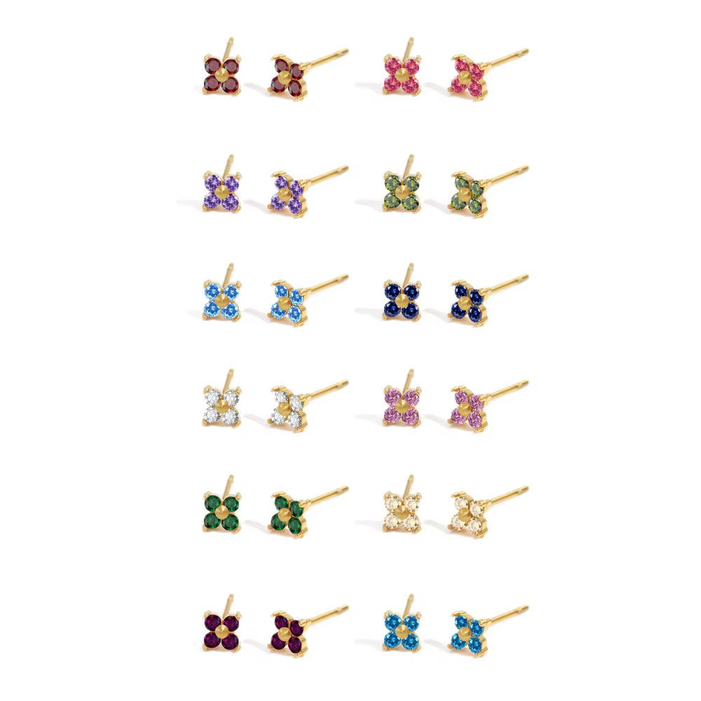 Stellar Flower Earrings (Birthstone)