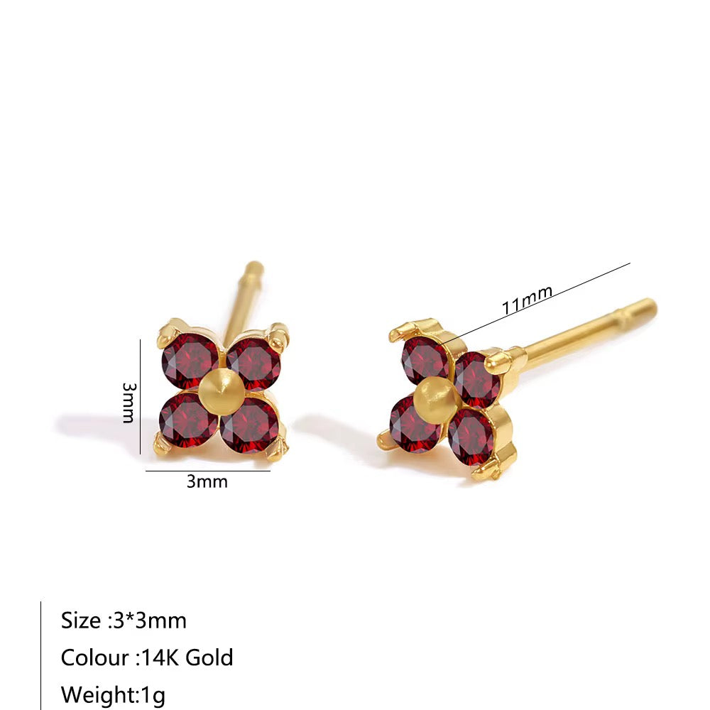 Stellar Flower Earrings (Birthstone)