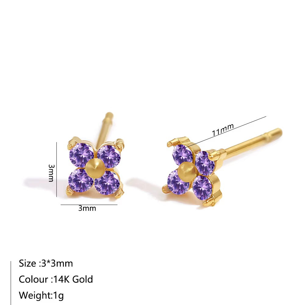 Stellar Flower Earrings (Birthstone)