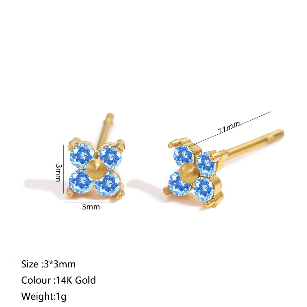 Stellar Flower Earrings (Birthstone)