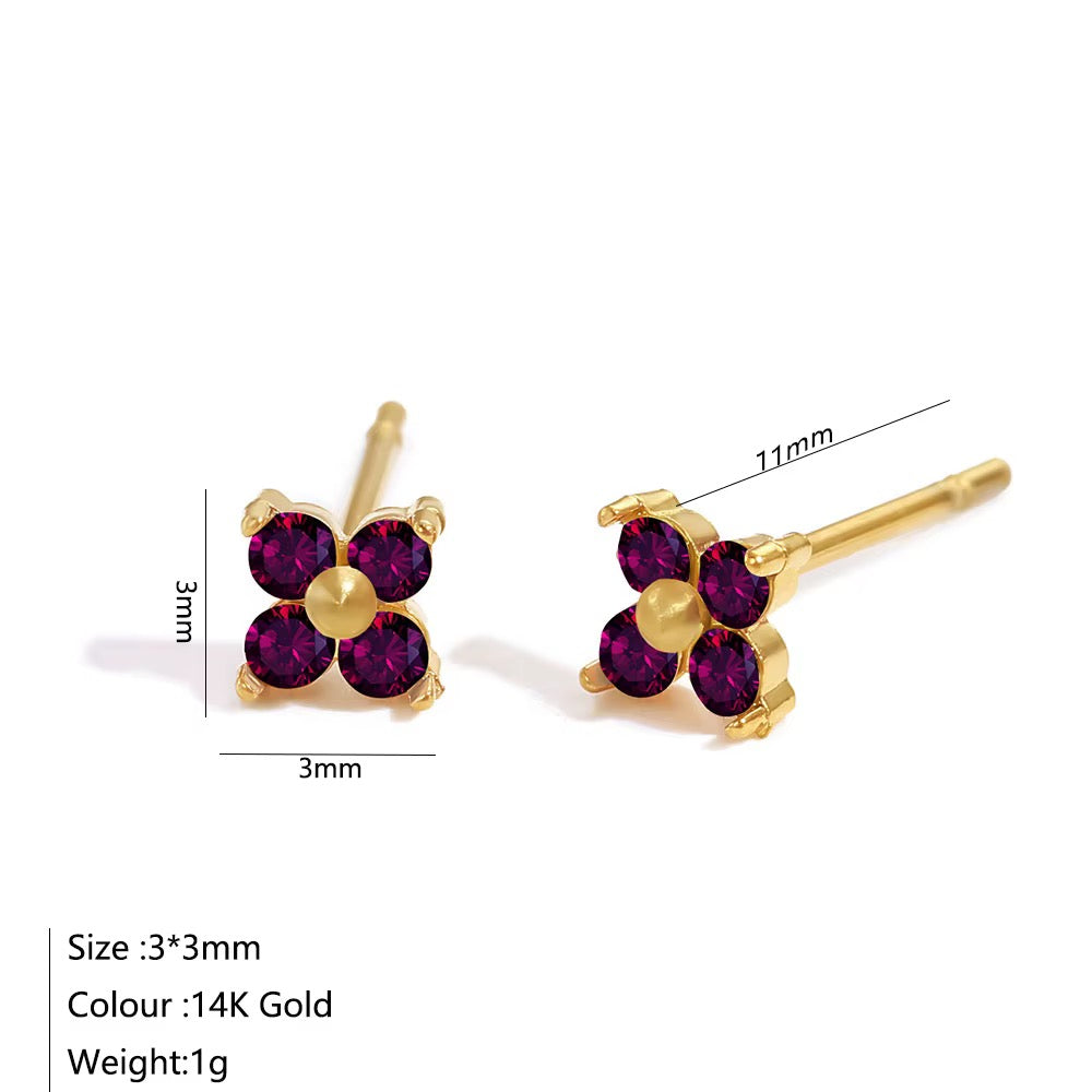 Stellar Flower Earrings (Birthstone)