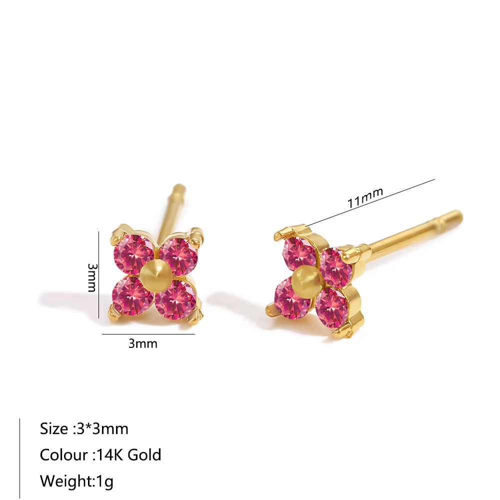 Stellar Flower Earrings (Birthstone)
