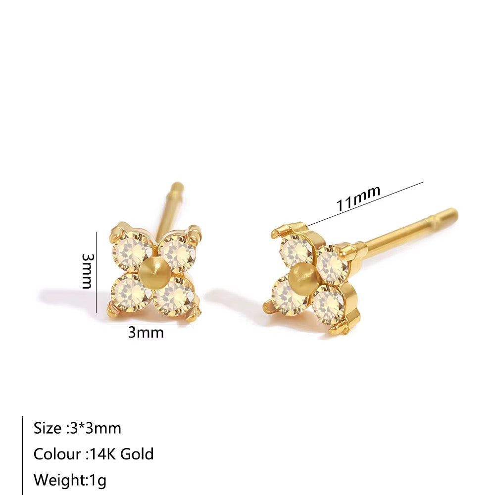 Stellar Flower Earrings (Birthstone)
