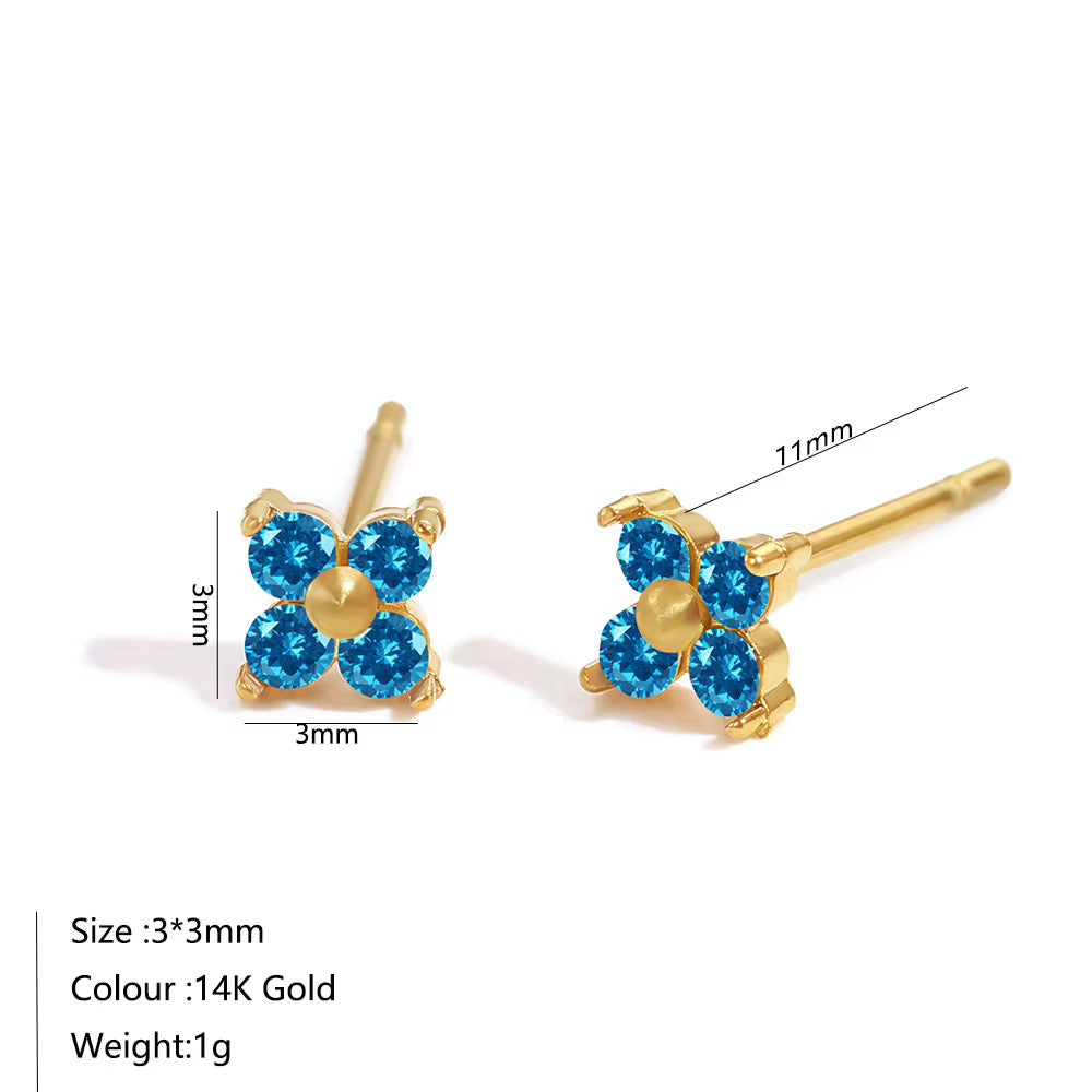 Stellar Flower Earrings (Birthstone)