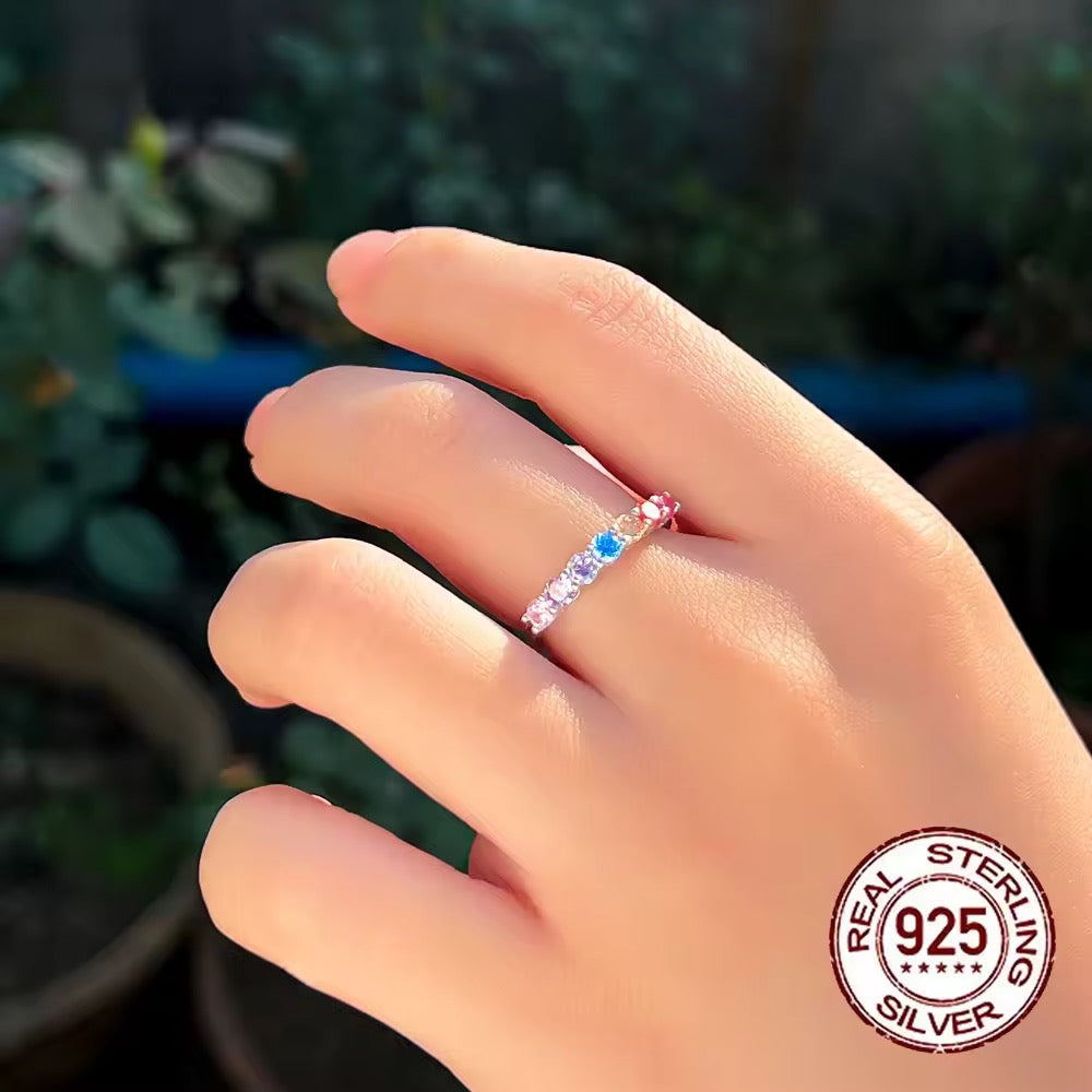 Allegra Rainbow Sterling Silver Ring