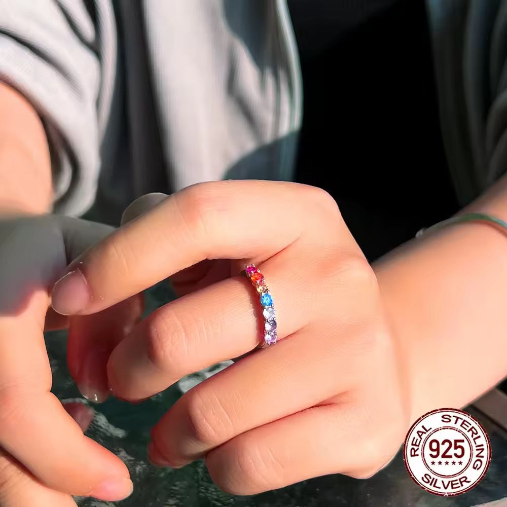 Allegra Rainbow Sterling Silver Ring