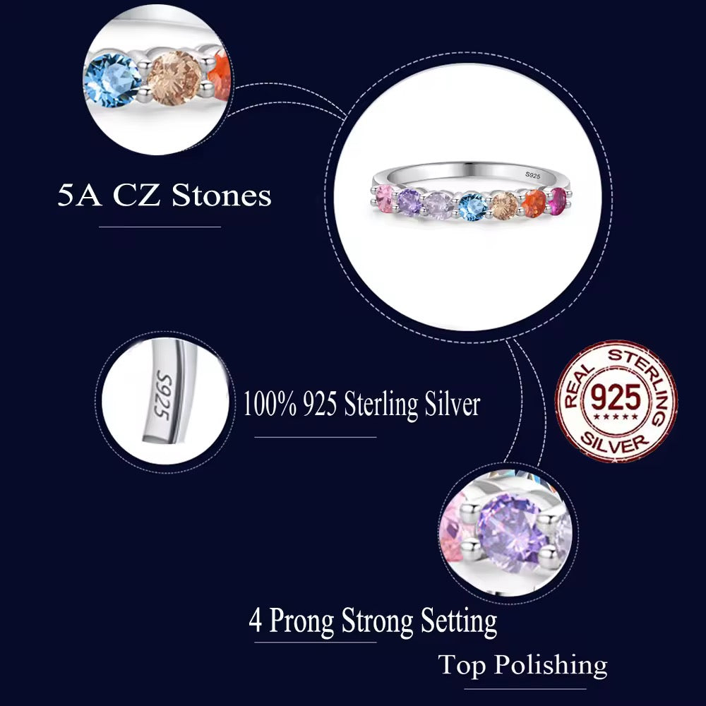 Allegra Rainbow Sterling Silver Ring